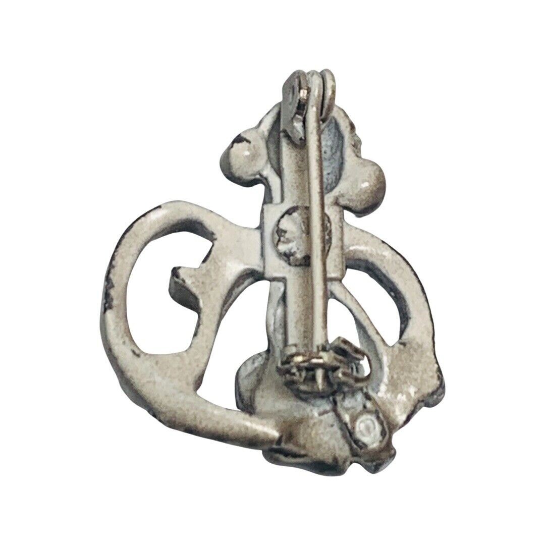 Monkey Brooch Pin 1” Silver Tone Whimsical Fairycore Jungle Figural