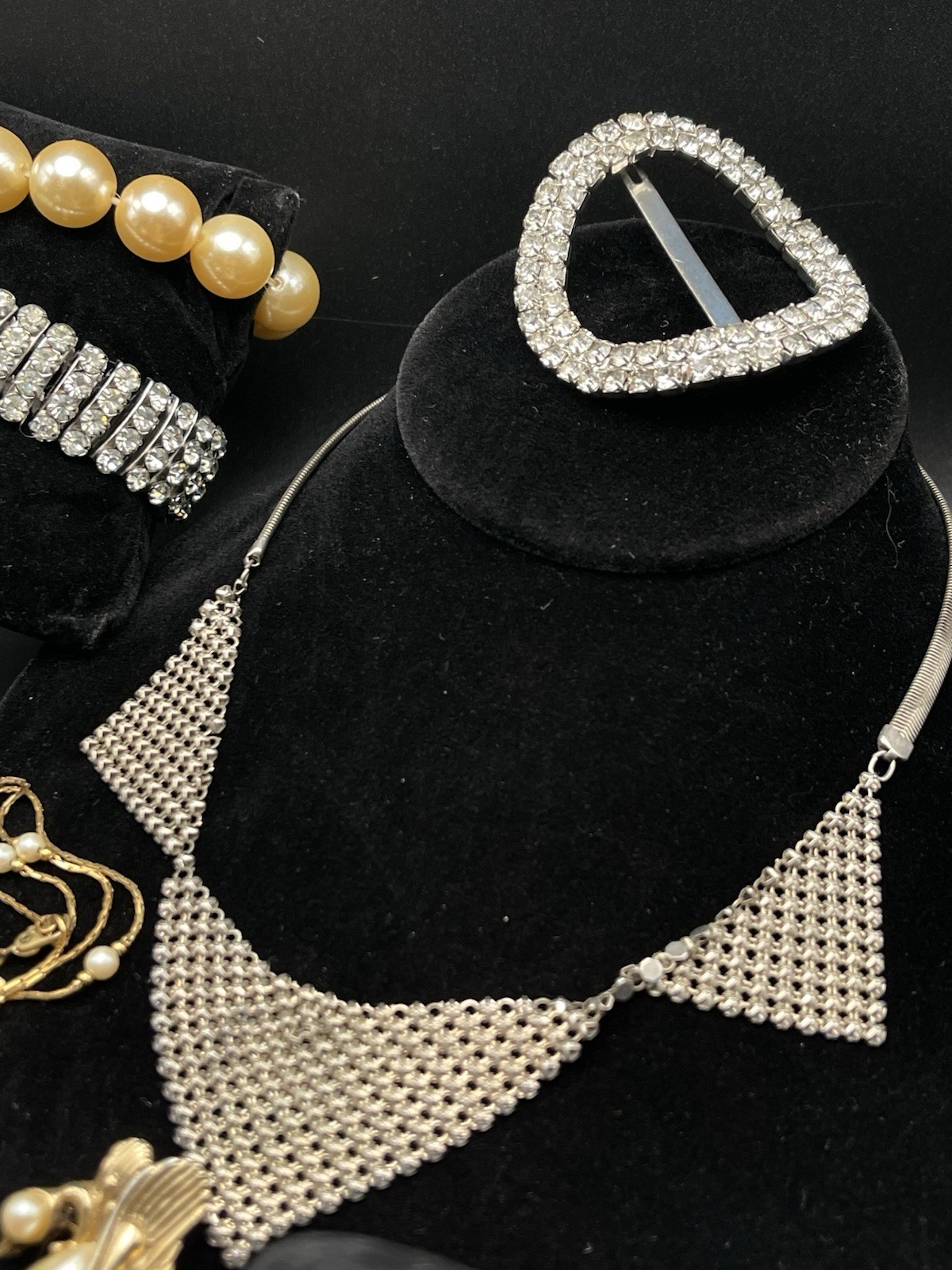 🔥 VTG Statement Jewelry Lot Rhinestones Bracelet Necklace Brooch Earrings