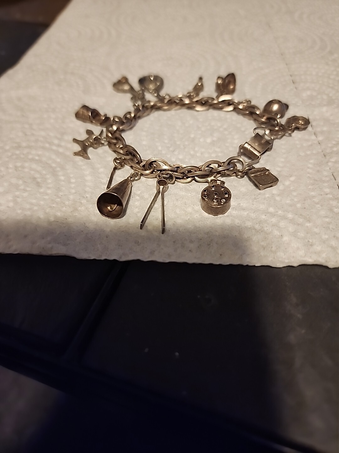 Sterling Silver Vintage Charm Braclet, Original Mexico Piece
