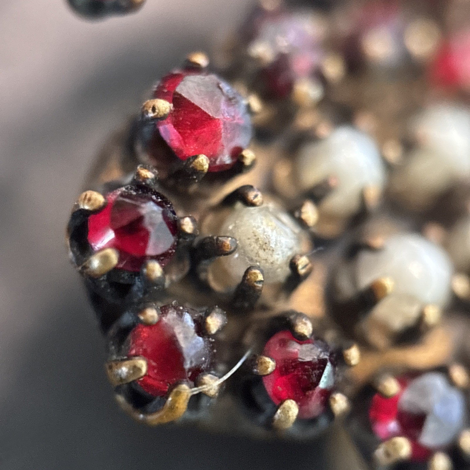 Mine Cut Bohemian Garnet Pendant Brooch Shamrock For Repair Mz
