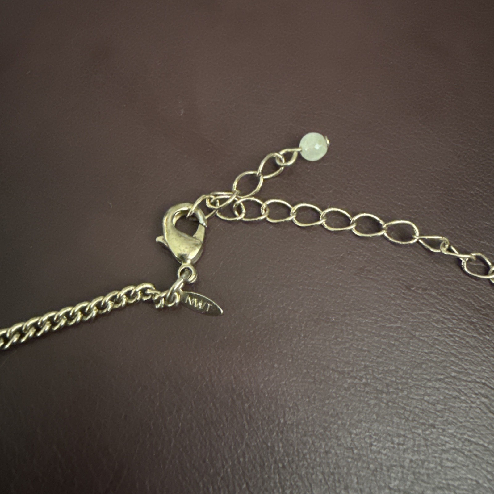Vintage NEW In Bag AVON Purple Glass Station Necklace Signed NWT