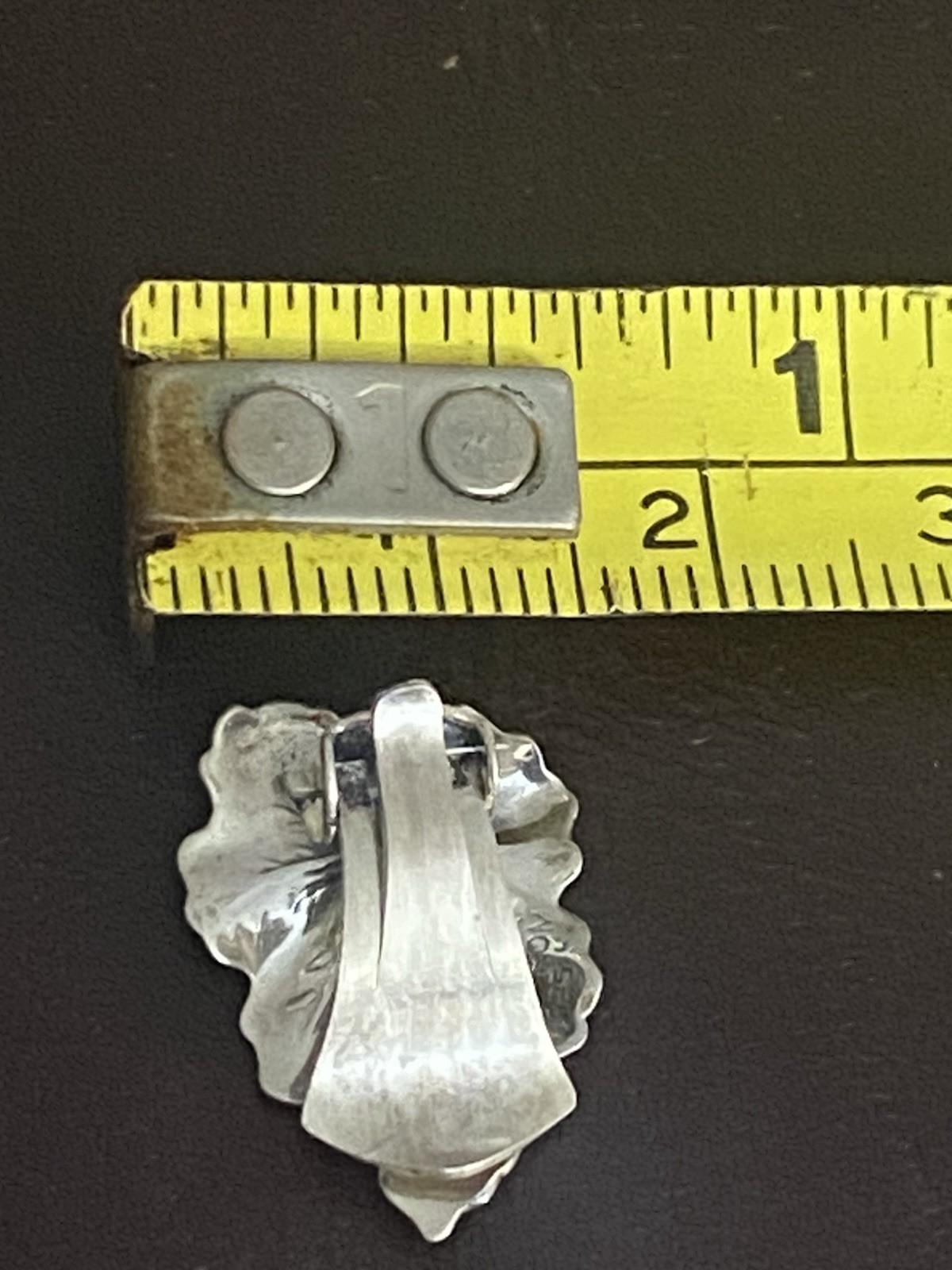 VINTAGE N.E. FROM NIELS ERIK DENMARK STERLING SILVER 925 LEAF Clip On Earrings