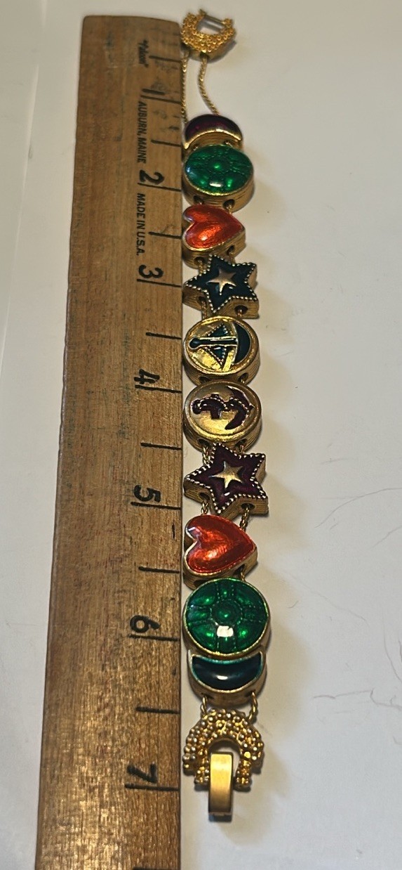 Vintage Slide Charm Bracelet