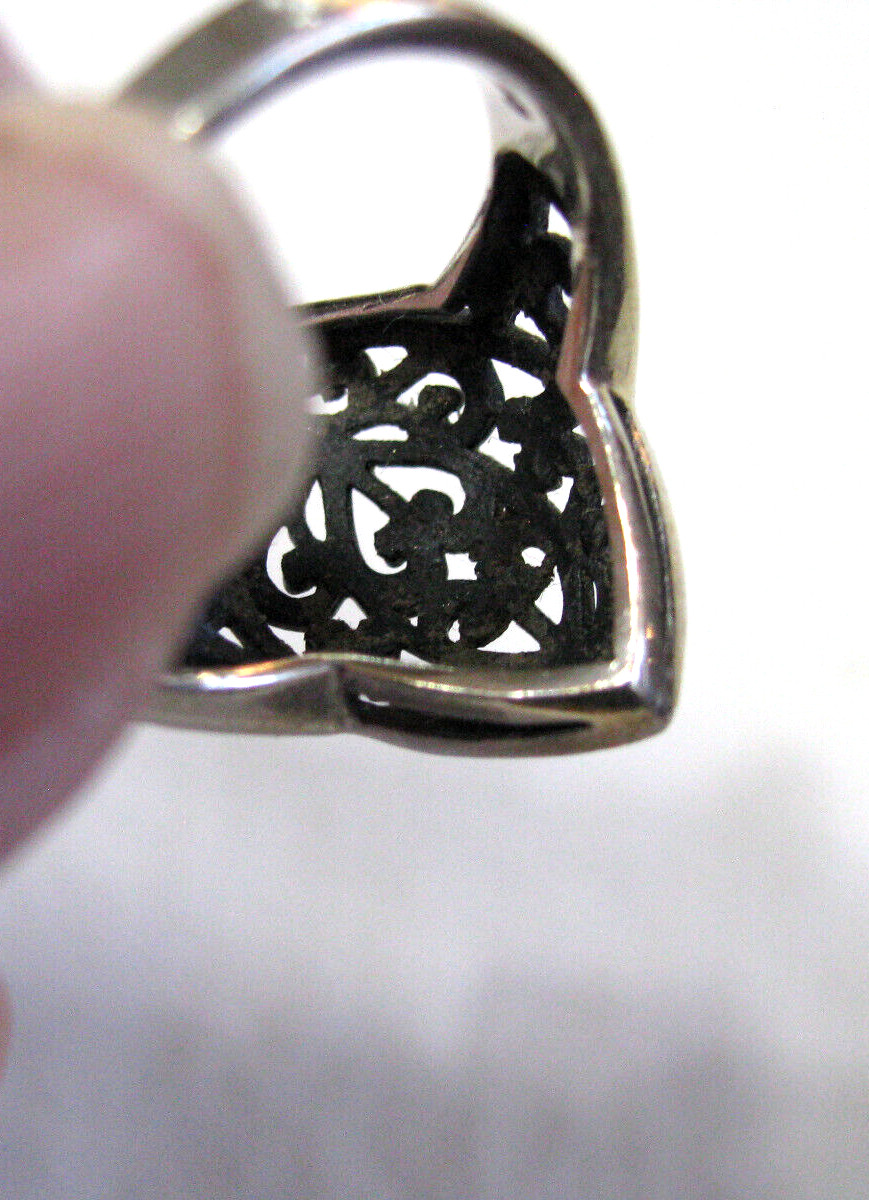 Vintage Sterling Silver Ring – Reticulated-Diamond Shape