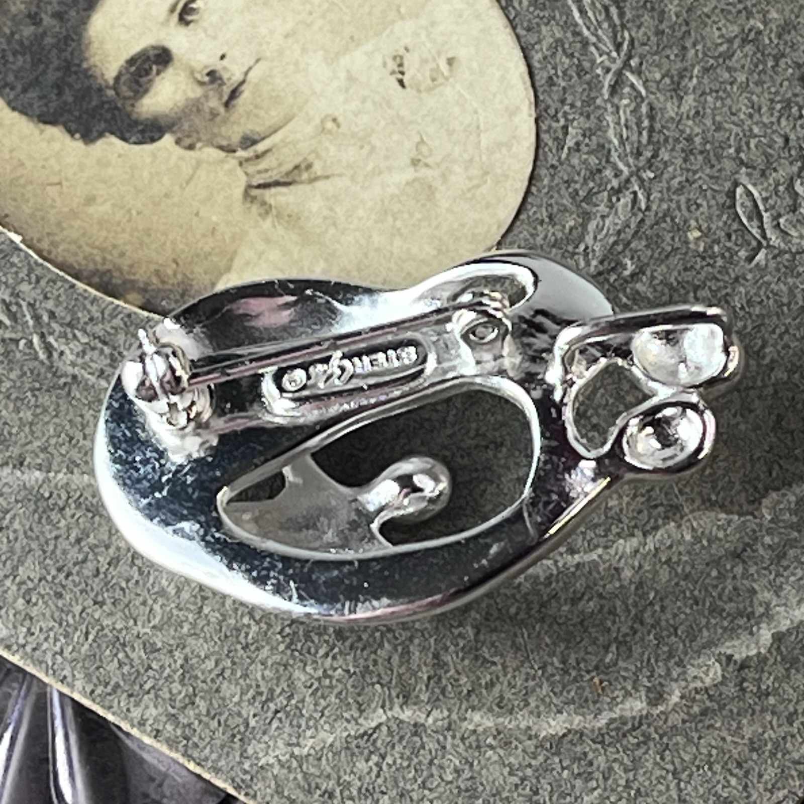 Vtg 1990s Sterling Silver CJs Family Brooch & Pendant -Convertible Signed – 1.5”