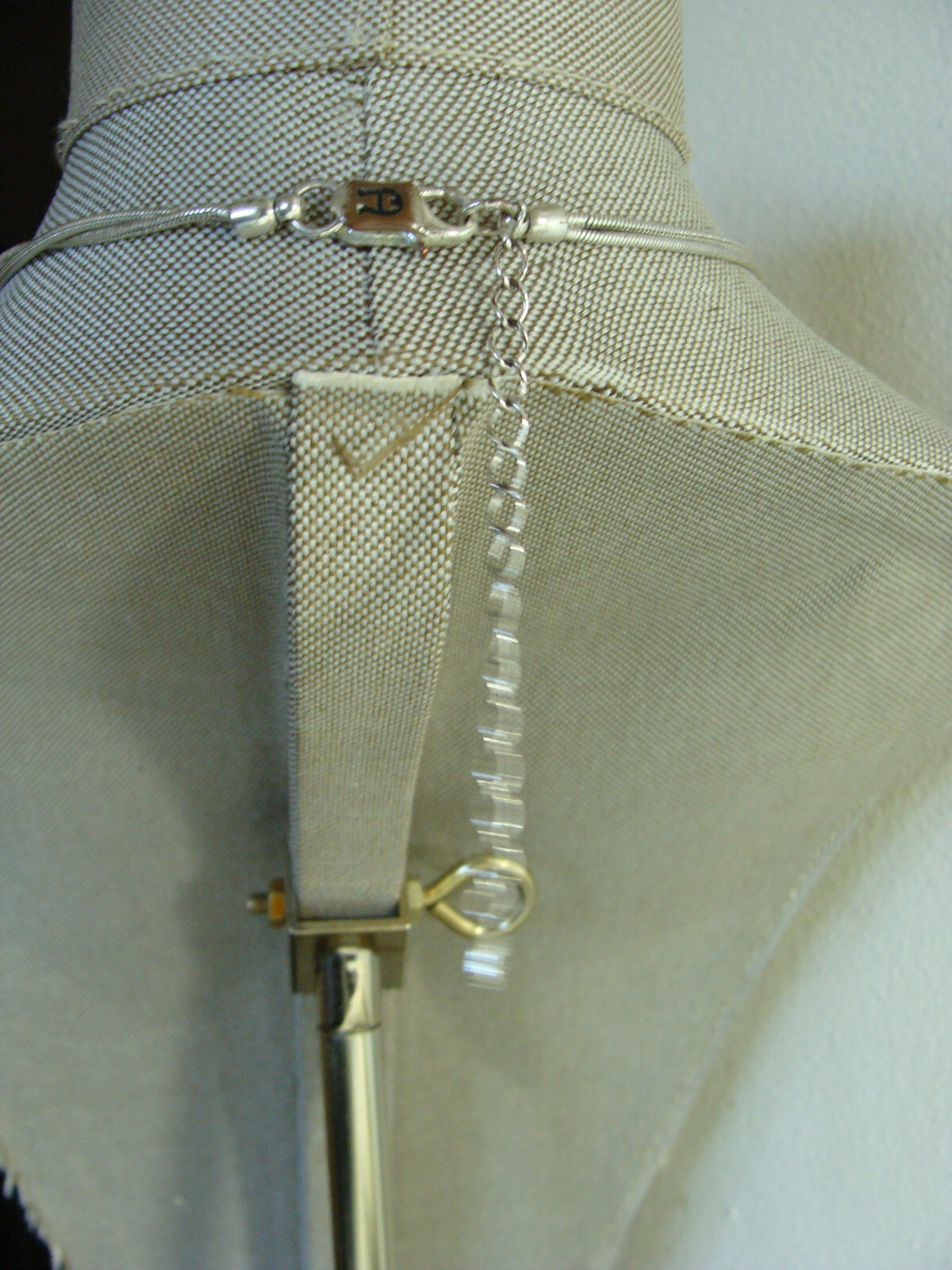 AC Double Strand Silver Tone Chain Round Disk Quartz Stone Boho Pendant Necklace
