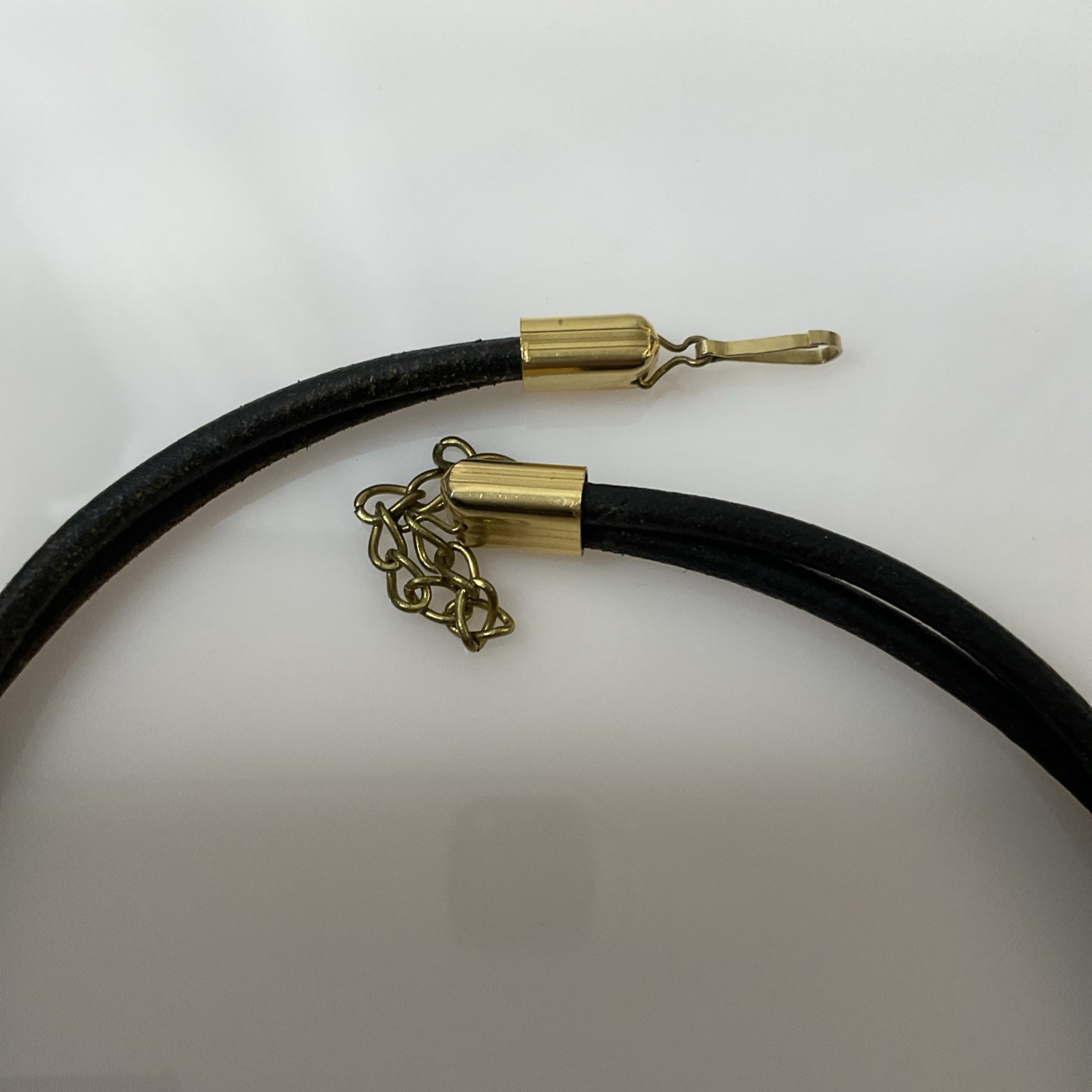 Artisan Vintage Choker Black Leather Cord Mixed Metals Design Necklace
