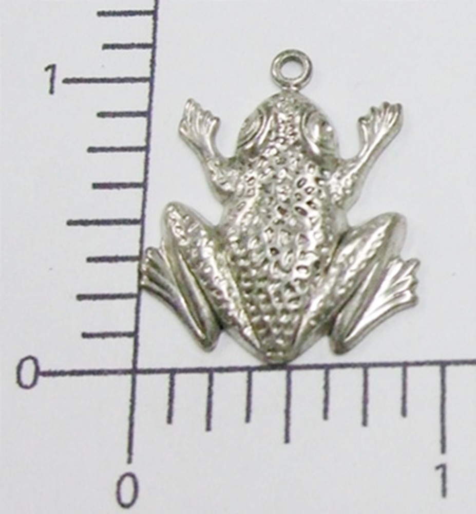 48764 2 Pc Matte Silver Oxidized Frog Brass Jewelry Finding Charm