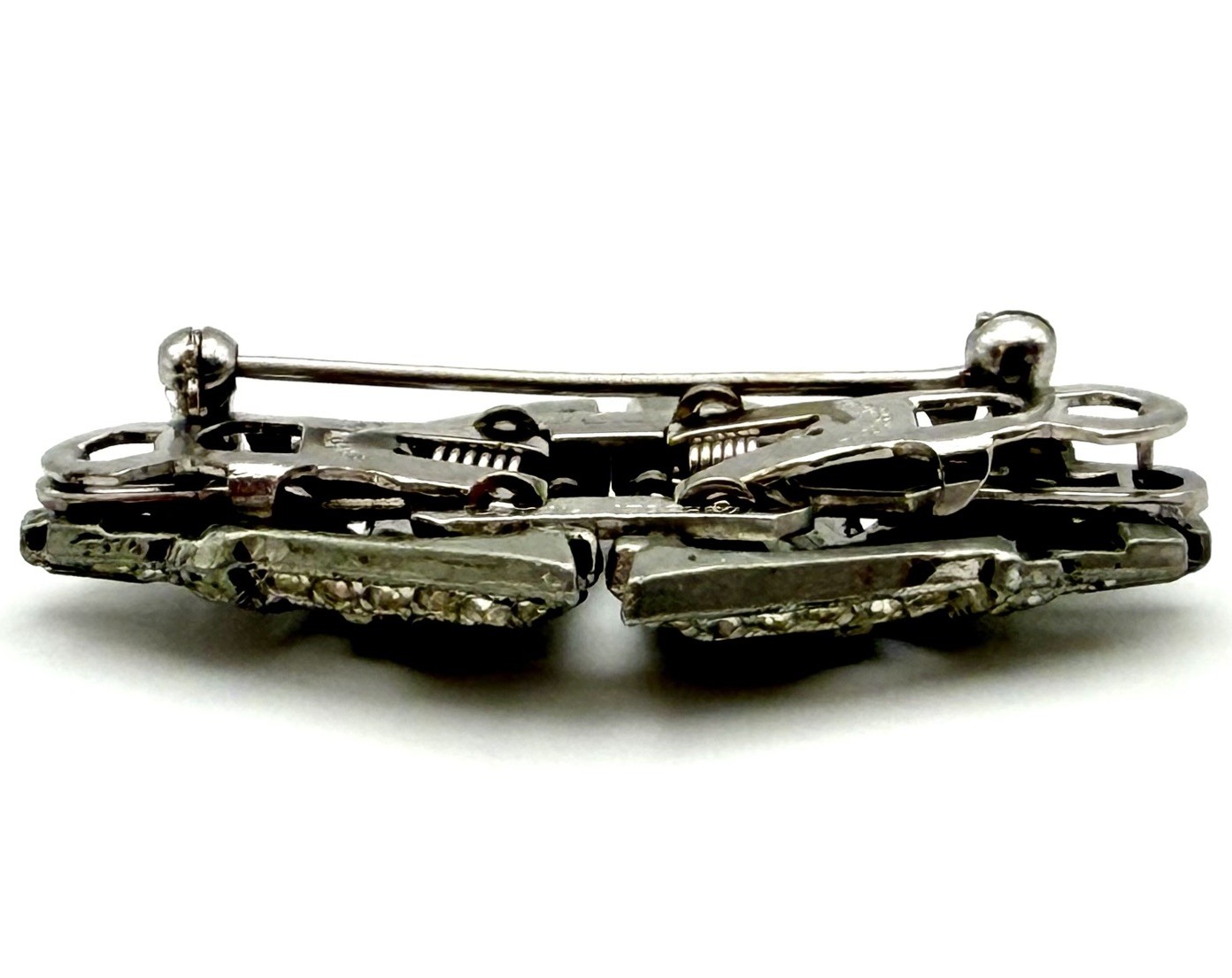 Art Deco Coro Duette Rhinestone Dress Clip Brooch Convertible PAT 1798387