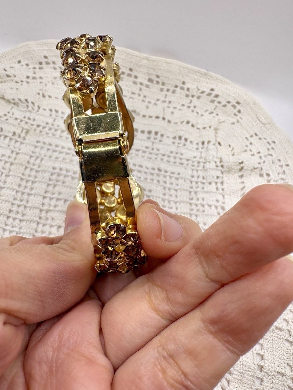Verified Juliana Delizza And Elster Copper Fluss Milk Glass Clamper Bracelet