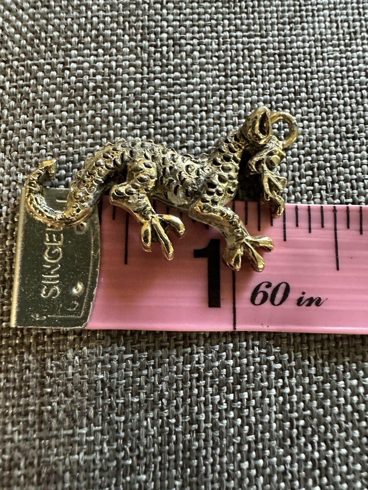 Vintage Dragon Pendant Gold Tone Fantasy Whimsical Pendant