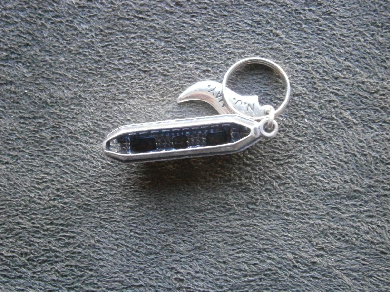 Cape May NJ Cruise Ship Ferry Vintage Sterling Silver Bracelet Charm Pendant 4g
