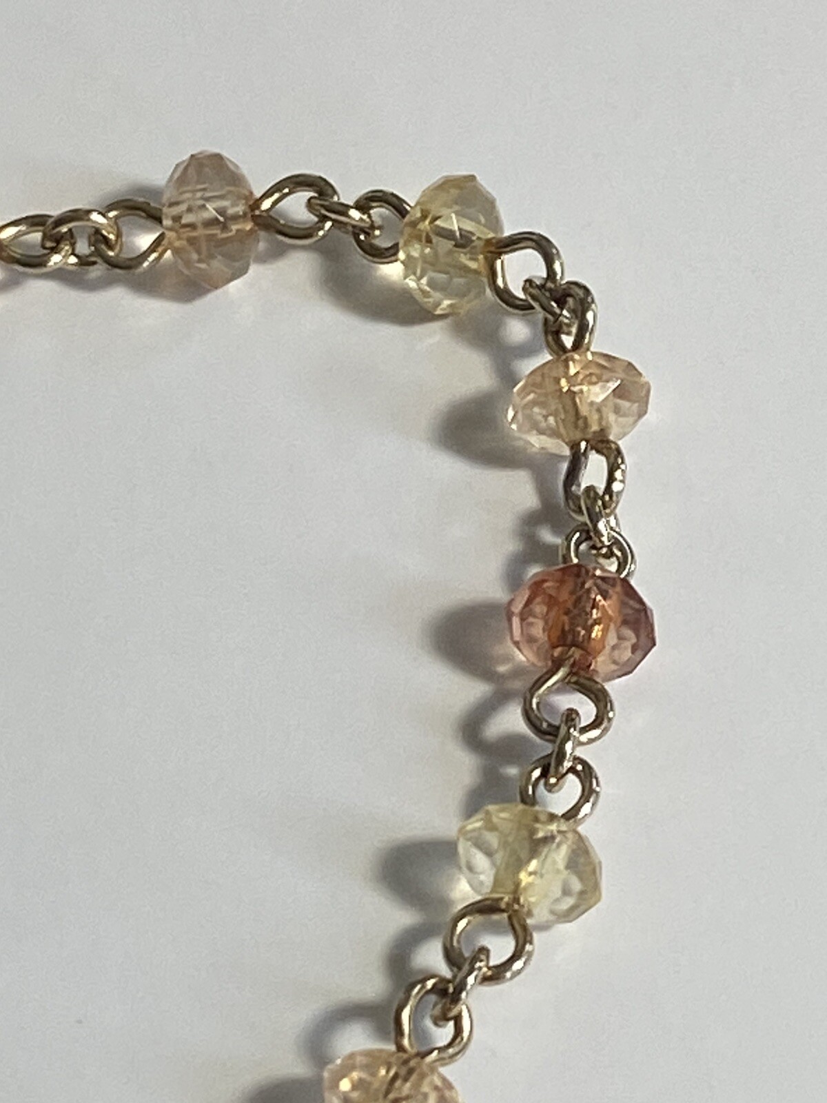 Vintage Avon Gold Tone Y-Drop Necklace Faceted Beads Toggle Closure 19”