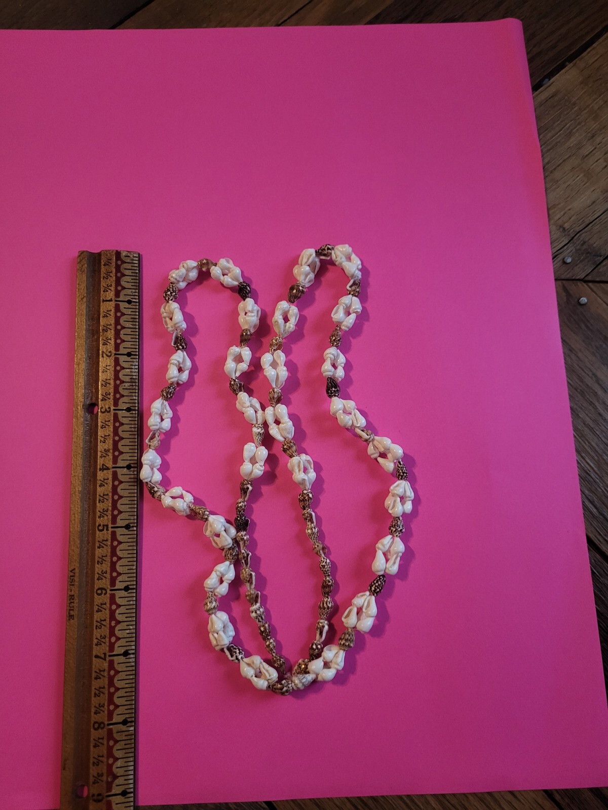 Shells And Beads Necklace 32 Inches Vintage Handcrafted