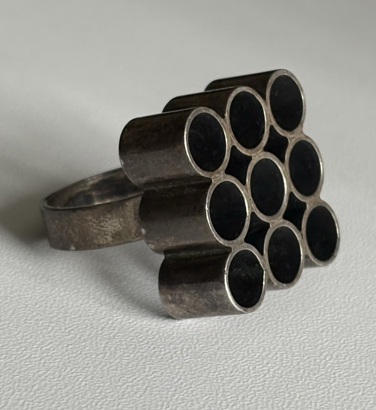 Vintage Kaunis Koru Finland Sterling Silver Modernist Brutalist 925 Ring RARE