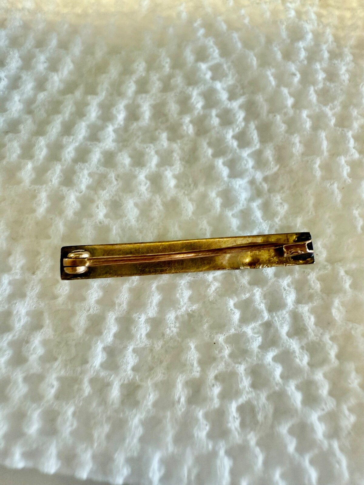 Etched gold or gold-filled baby beauty Victorian Edwardian safety clasp pin