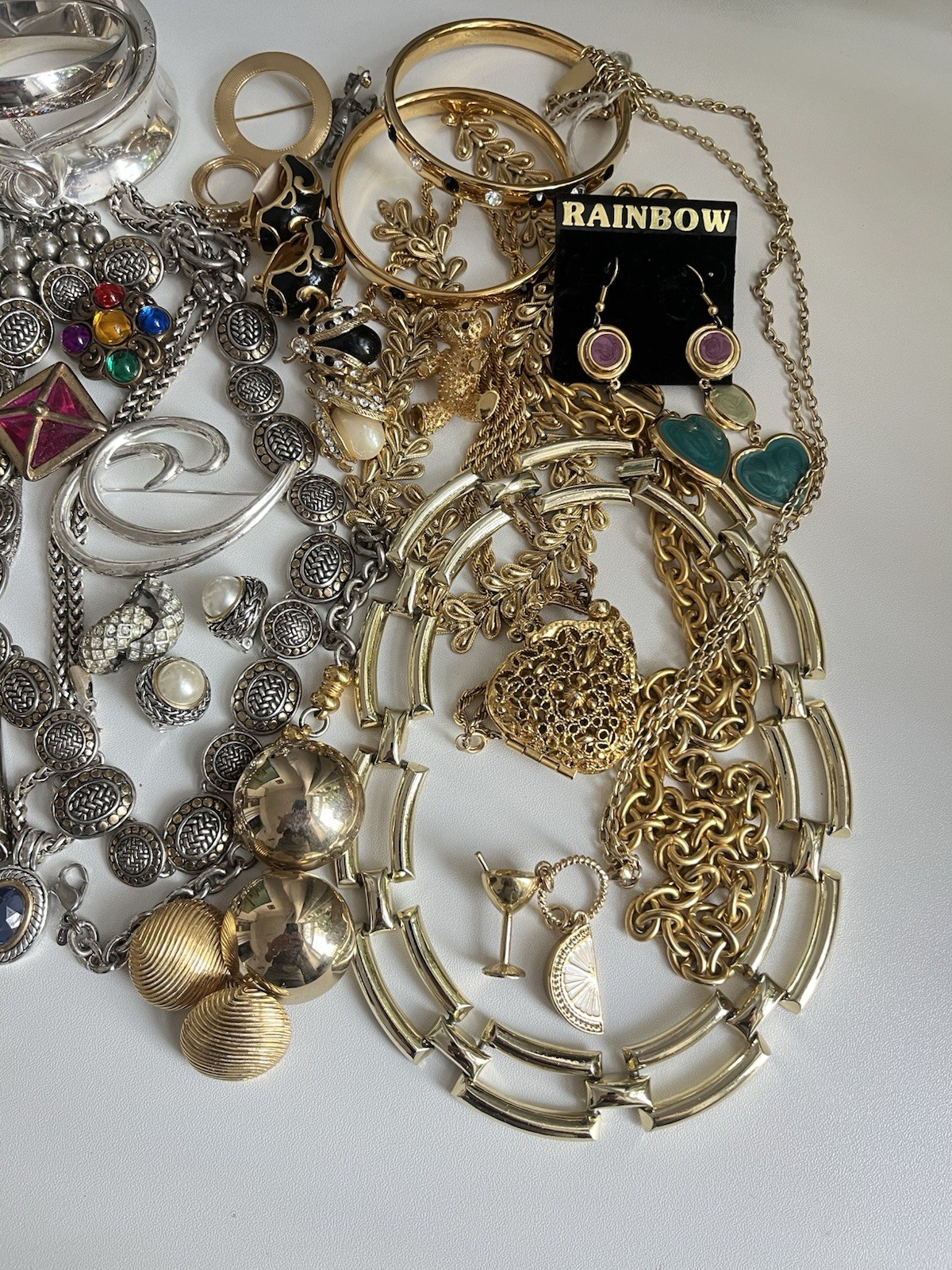 Vintage Jewelry Lot Monet Trifari Art Brooch Necklace Earrings 1960-1990’s