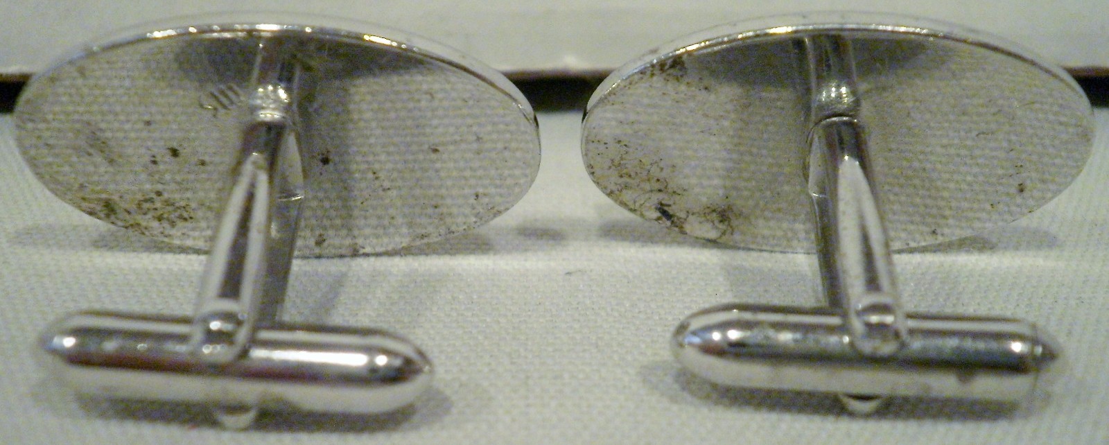 Vintage Swank Silver Tone Tie Bar Clip and Cuff Links Gray Stone