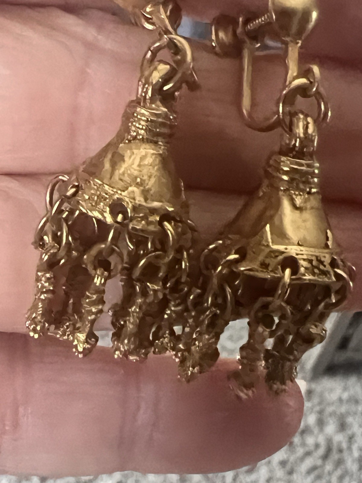 Alva Museum Replica Greek Bell Pendant Drop Screw Back Earrings