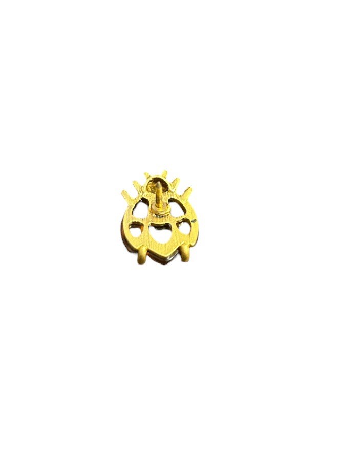 Vintage Honey Amber Beetle Lapel Pin Brooch Bug Gold Toned