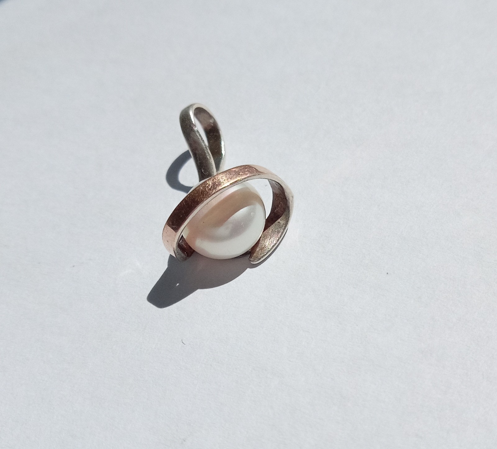 Vintage pearl Pendant Sterling Silver 875 Gold 375 test Beautiful Women Jewelry