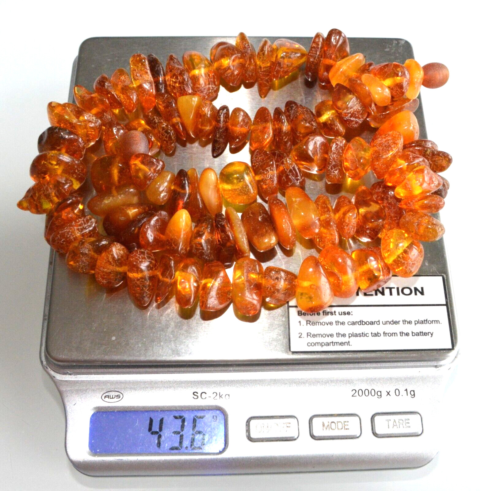43gr RUSSIAN SOVIET BALTIC AMBER BEAD NECKLACE 琥珀 BRACELET STONE PENDANT EARRING