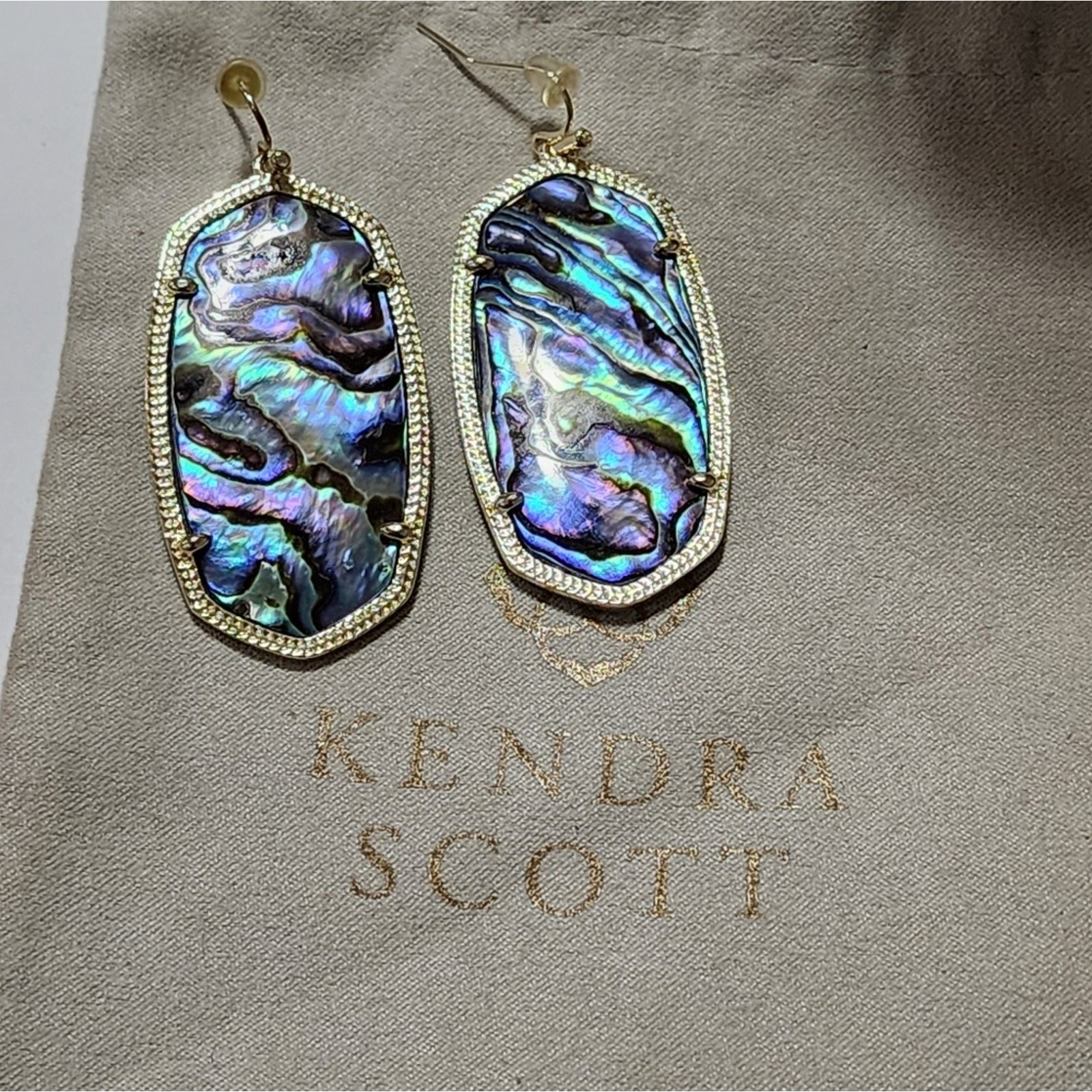 Kendra Scott Gold and Abalone Gorgeous Hand Picked Stones Danielle Earrings