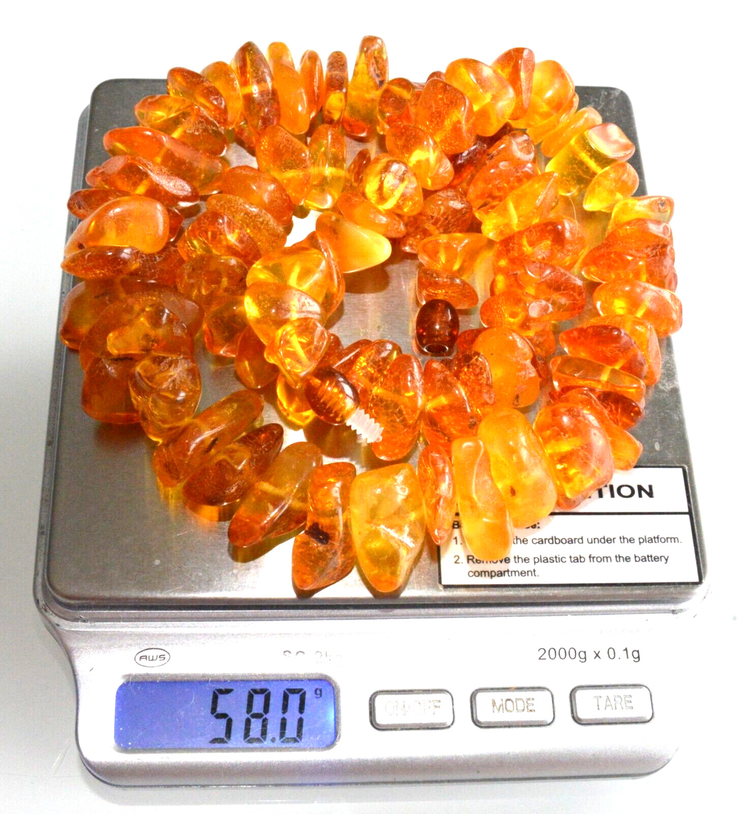 58gr RUSSIAN SOVIET BALTIC AMBER BEAD NECKLACE 琥珀 BRACELET STONE PENDANT EARRING