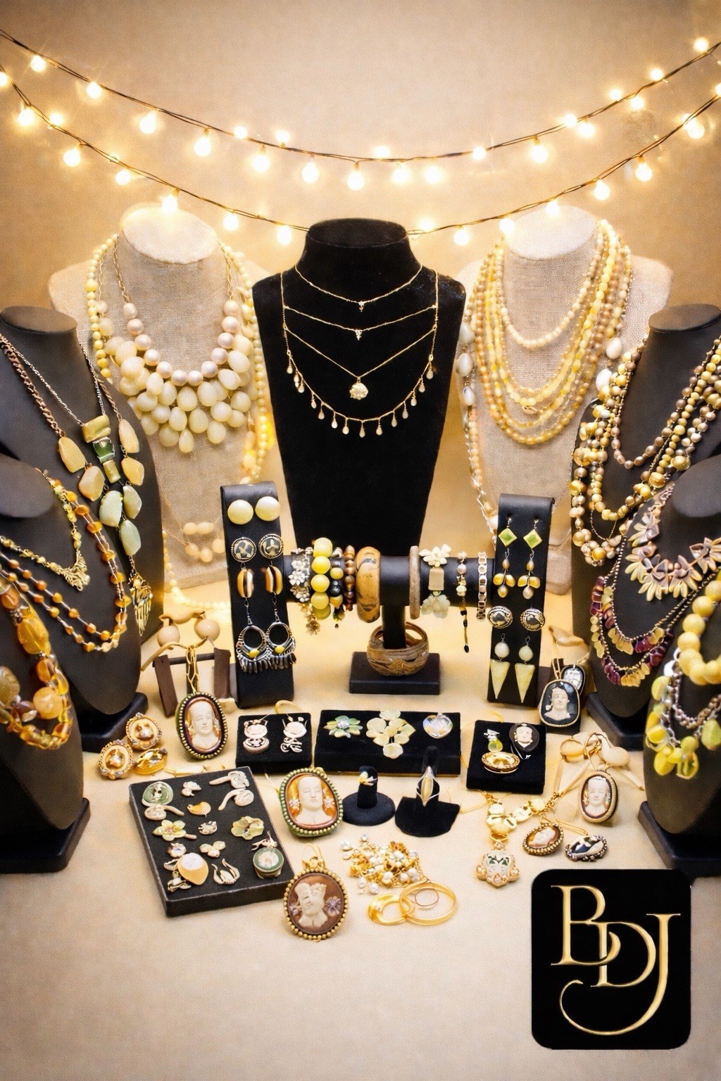 Vintage 2 Mod Jewelry Lot | Cameo Gold Pearl Mix | 2LB Elite Discovery