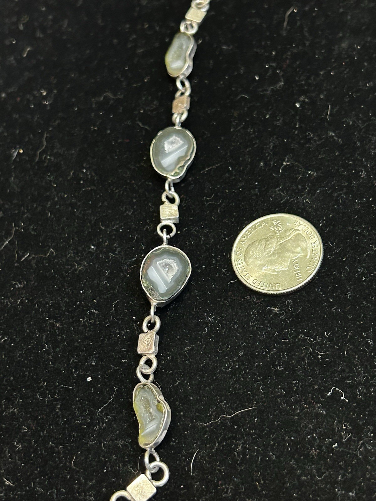 Vintage Geode Sterling Silver Bracelet