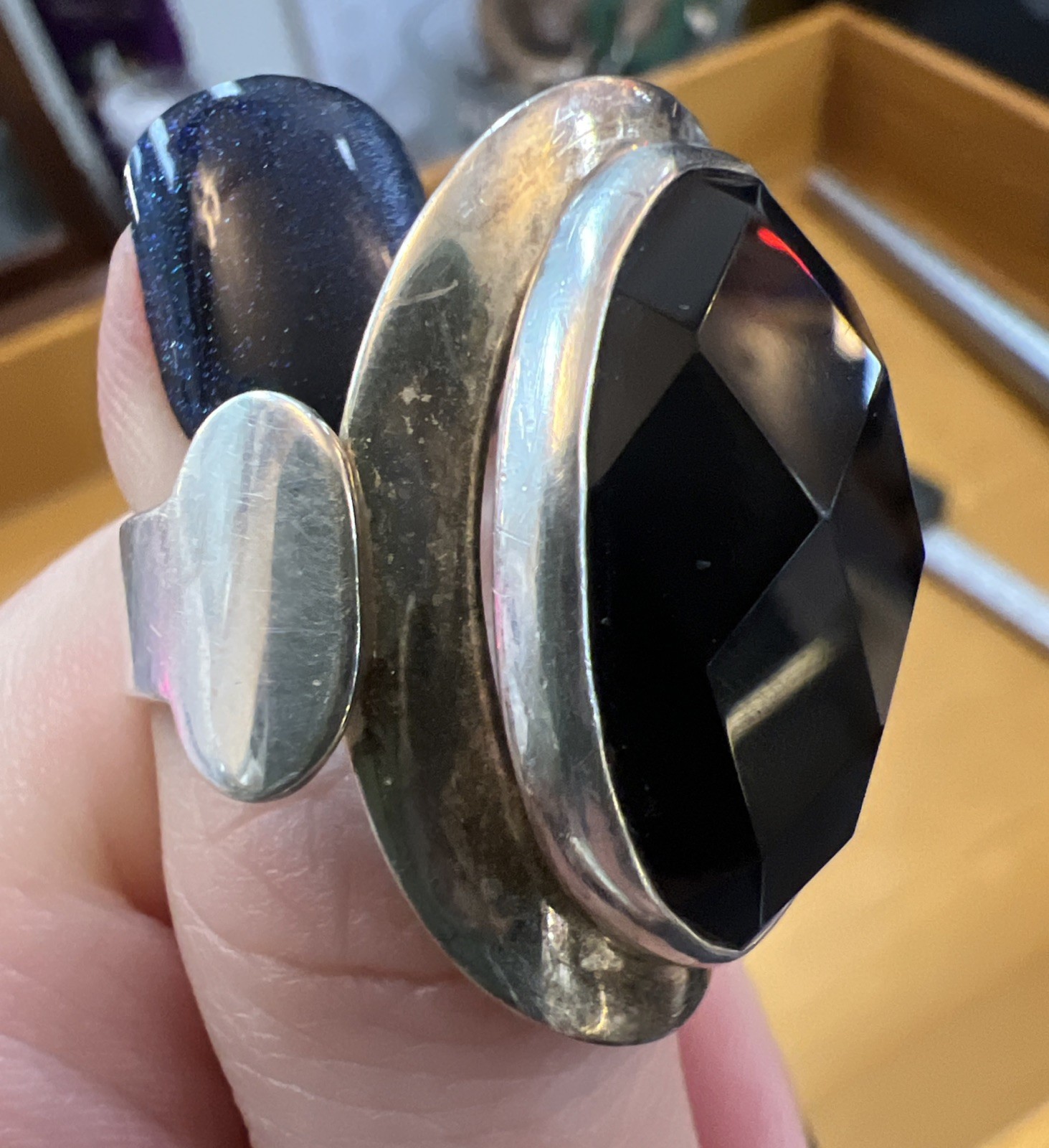Mexican Designer Dominique Dinouart Sterling Silver Adjustable Ring DDD Signed