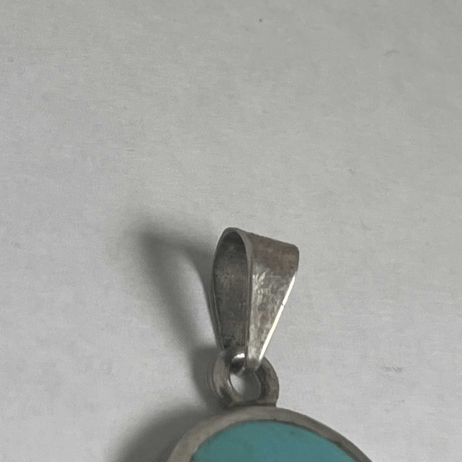 Vintage Sterling Silver ATI Mexico Turquoise Slide Pendant