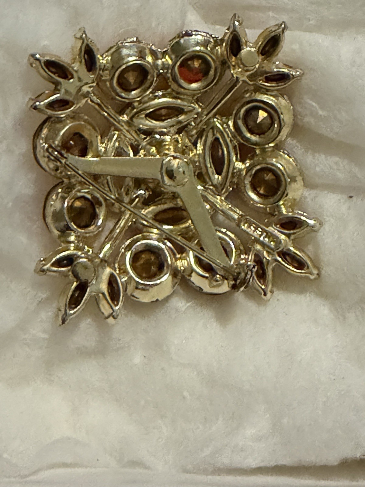Vintage Signed Austrian Rhinestone Brooch Pin