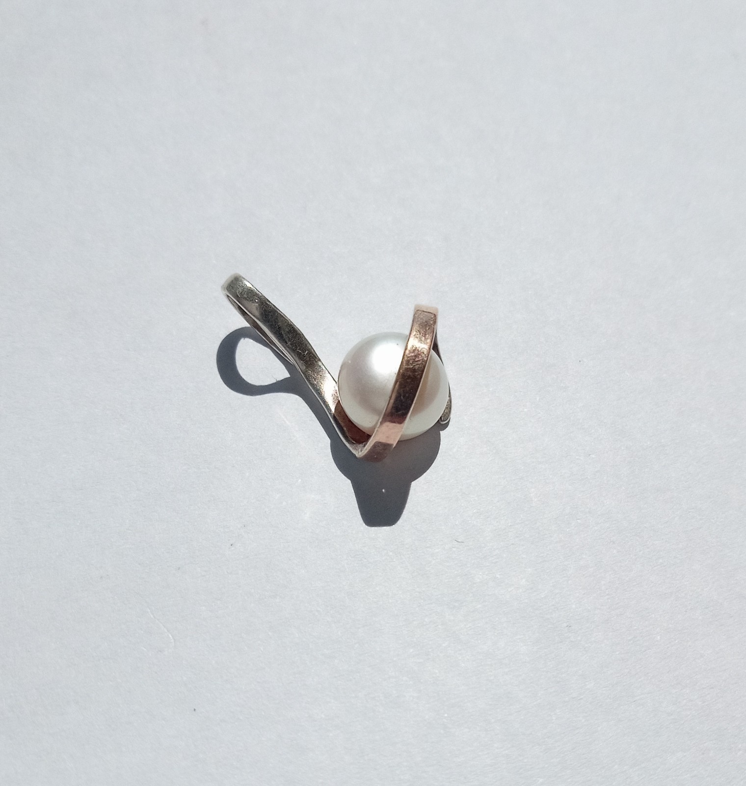 Vintage pearl Pendant Sterling Silver 875 Gold 375 test Beautiful Women Jewelry