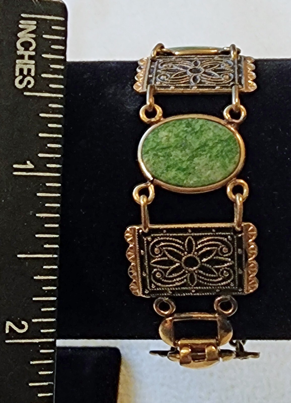 Jadeite & 1/20 12K Gold Filled 1934-1950’s Bracelet by Binder Brothers