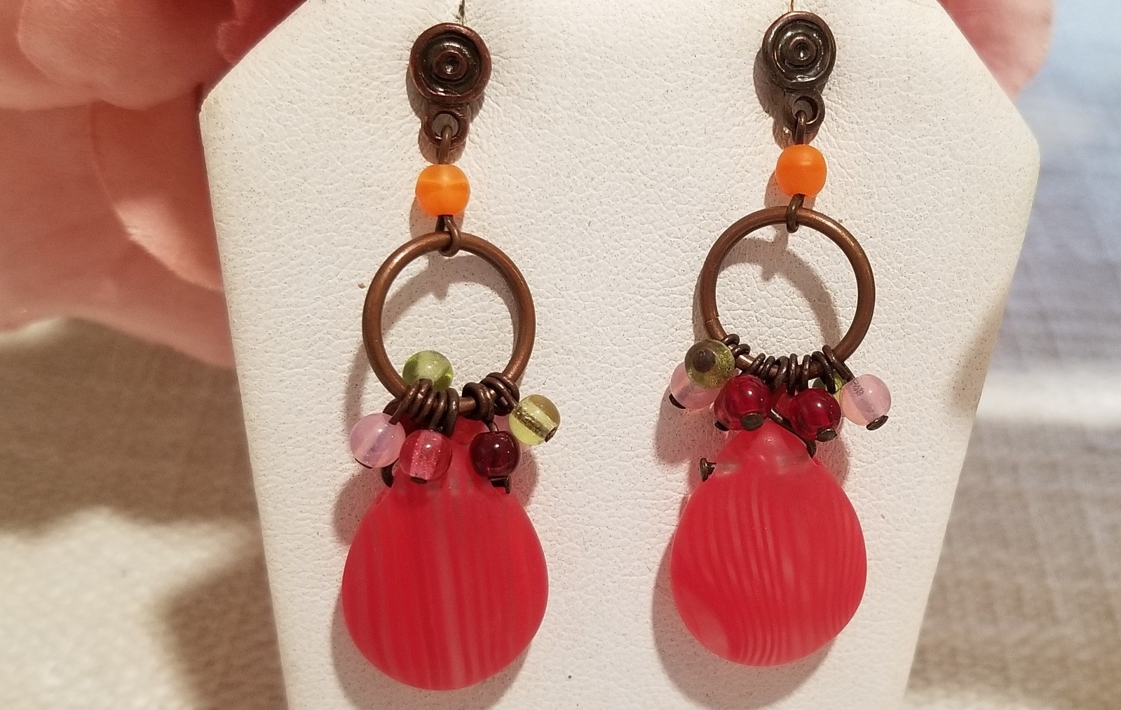 3 pair Gorgeous Lot Dangle Drop Pierced Post Earrings Made w Czech Glass Beads