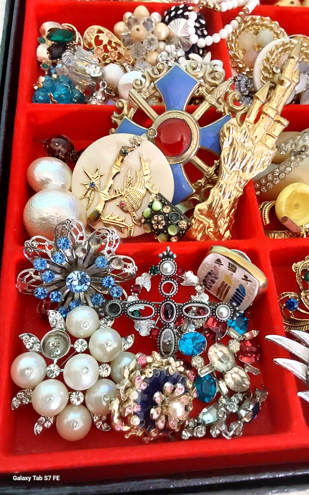Vintage Rhinestone Necklace Brooch Earring Unique Mix Few Signed Repair Lot