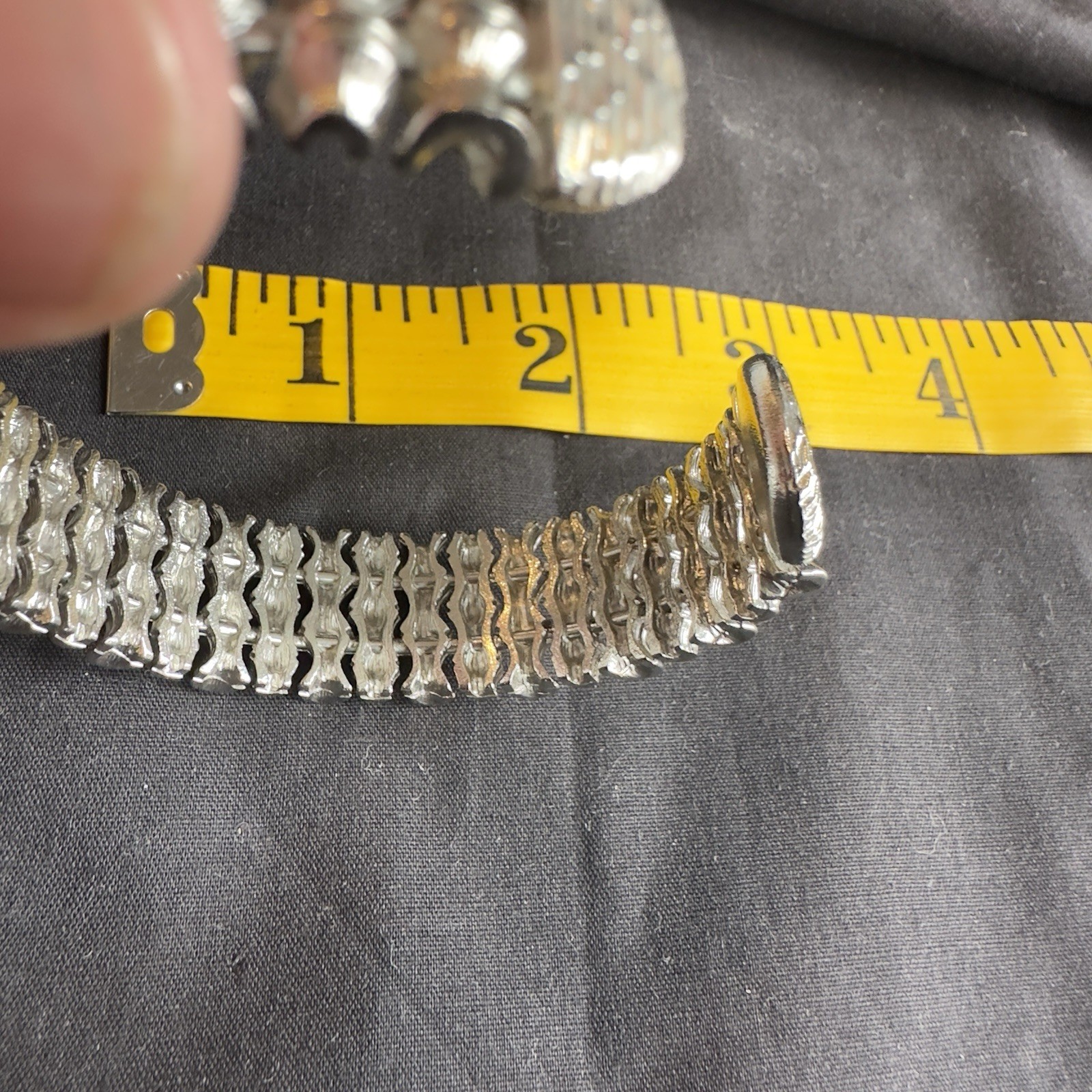 Vintage Cuff Bracelet Bangle Silver Tone Cuff Bamboo Design Good Quality Metal