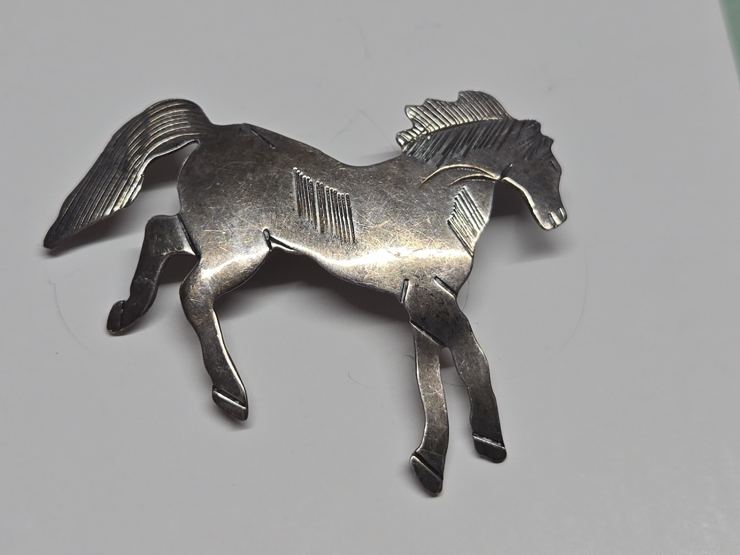 Vintage Ben J Chavez Sterling Horse Brooch Pendant