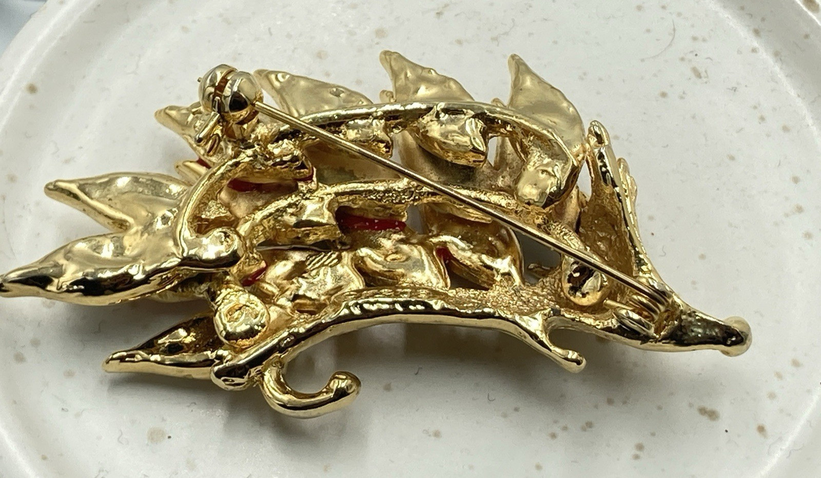 Vintage Signed ORENA Paris Hedgehog Brooch Gold Tone Enamel Pin France rare htf