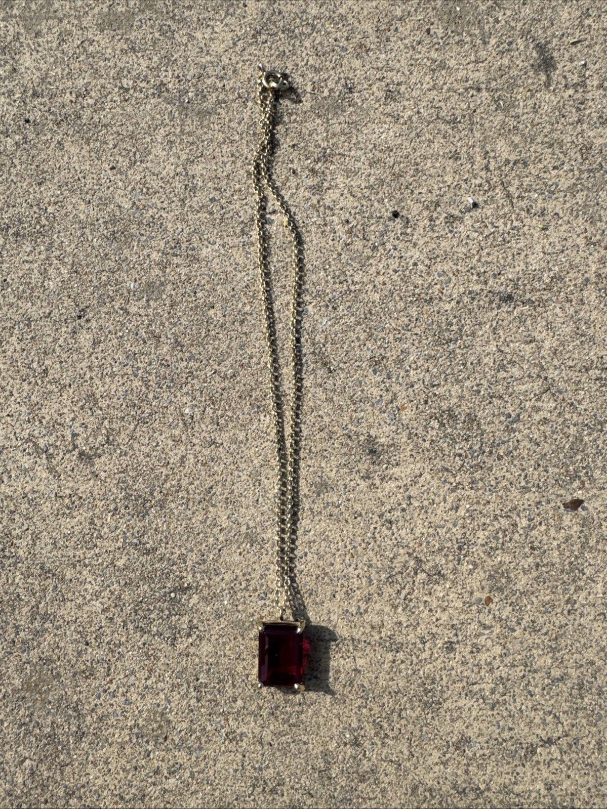 Garnet Gold-Tone Necklace Chain 16-inch Small Necklace Like Choker Gold Tone