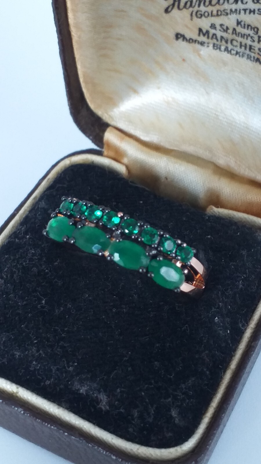 Vintage 1990- 14 Ct Rolled Gold Emerald Ring Size UK Q.5 US 7 1/4 – Hallmarked!.
