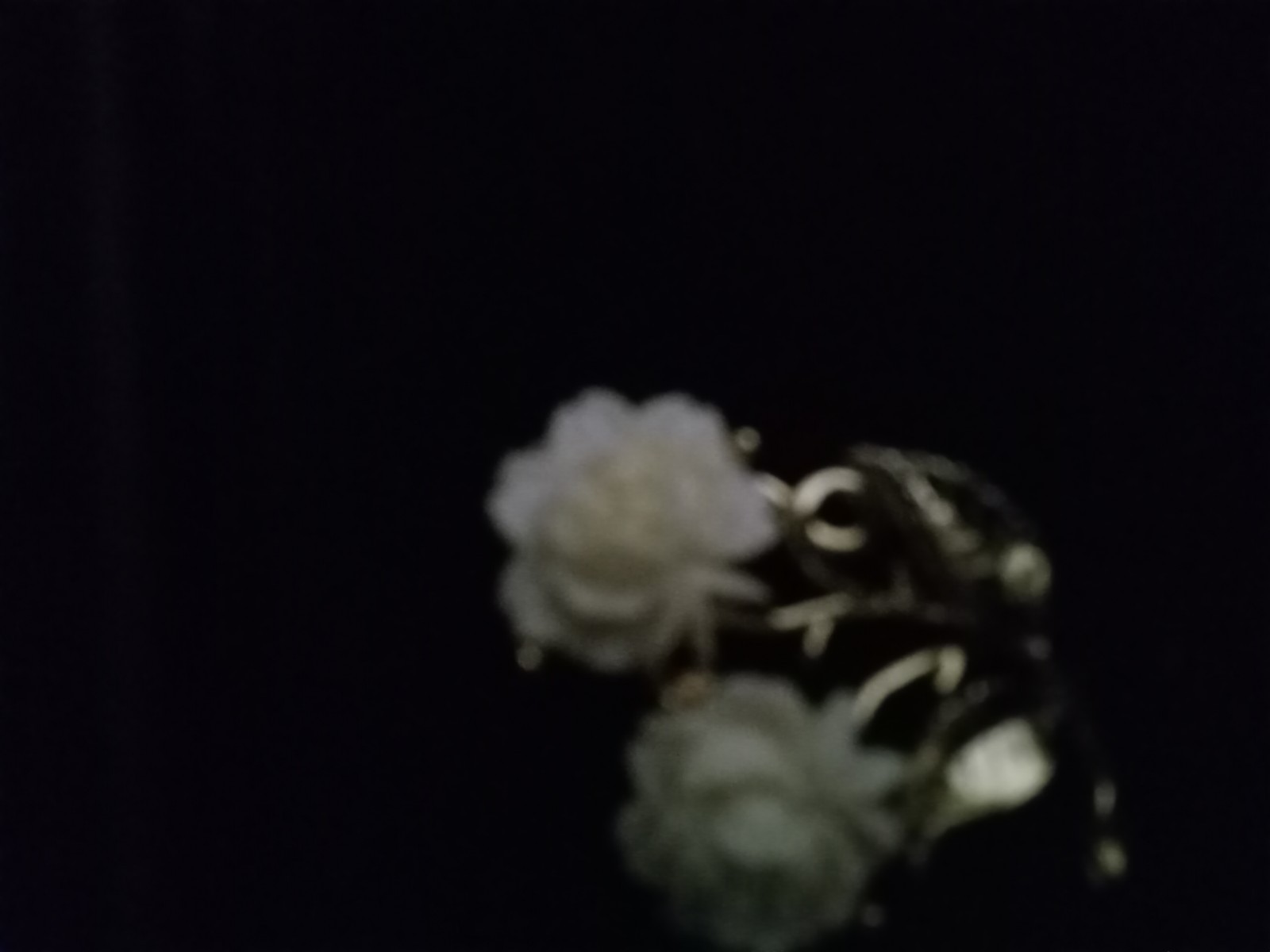 Ivory white and gold color Flower Brooch.