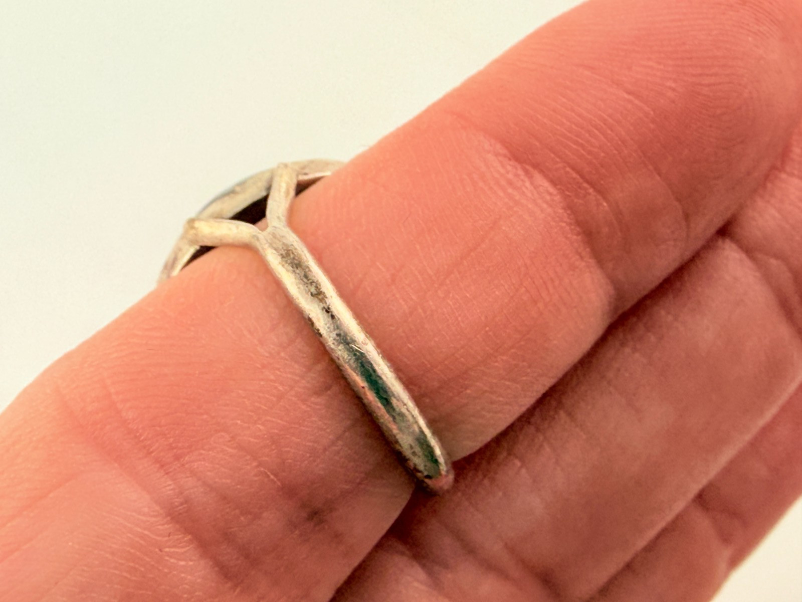 Vintage Swedish Sterling Silver Moss Agate Ring 925 Size 5.5 Three Crown Mark
