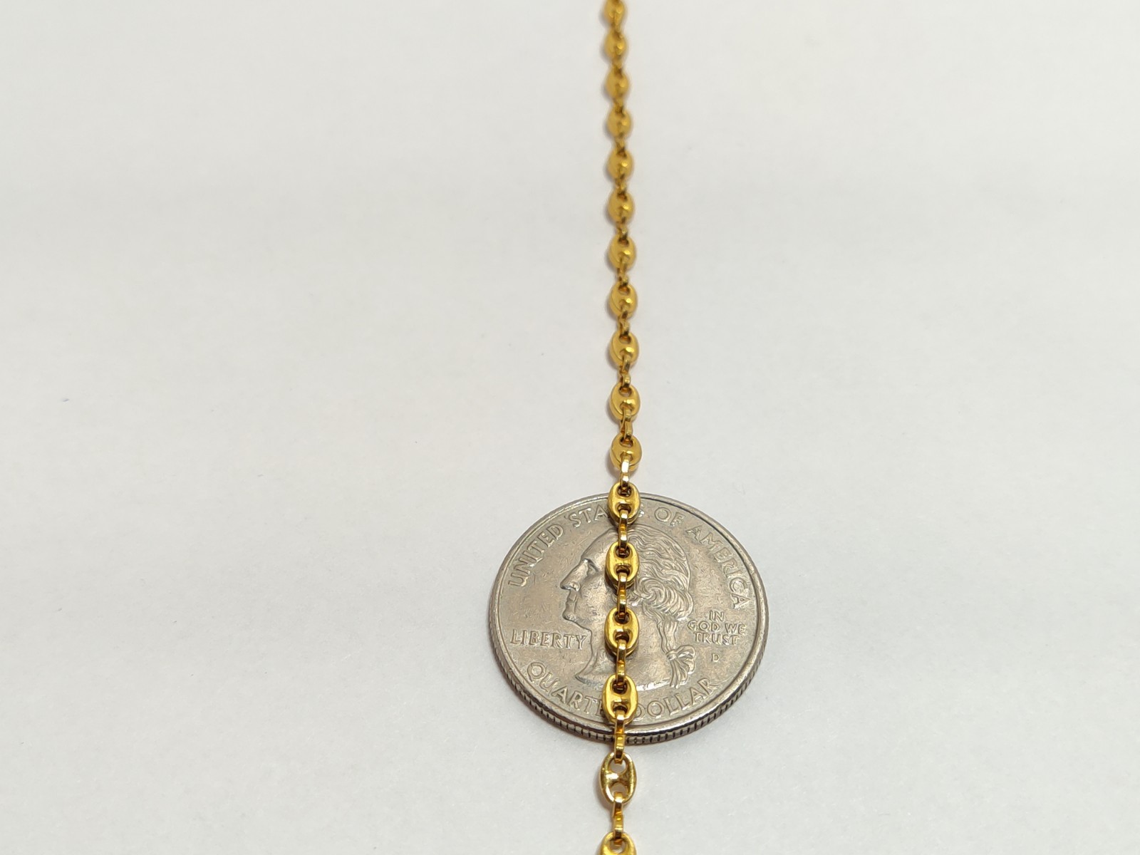 Beautiful Vintage signed MONET 24″ X-Long Gold Tone Chain Link Necklace