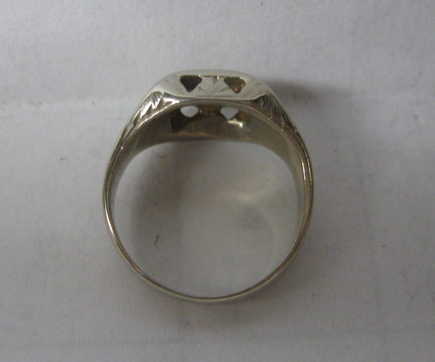 VICTORIAN ANTIQUE 10KW GOLD OLD EUROPEAN CUT DIAMOND BAND PINKY RING SIZE 2.75