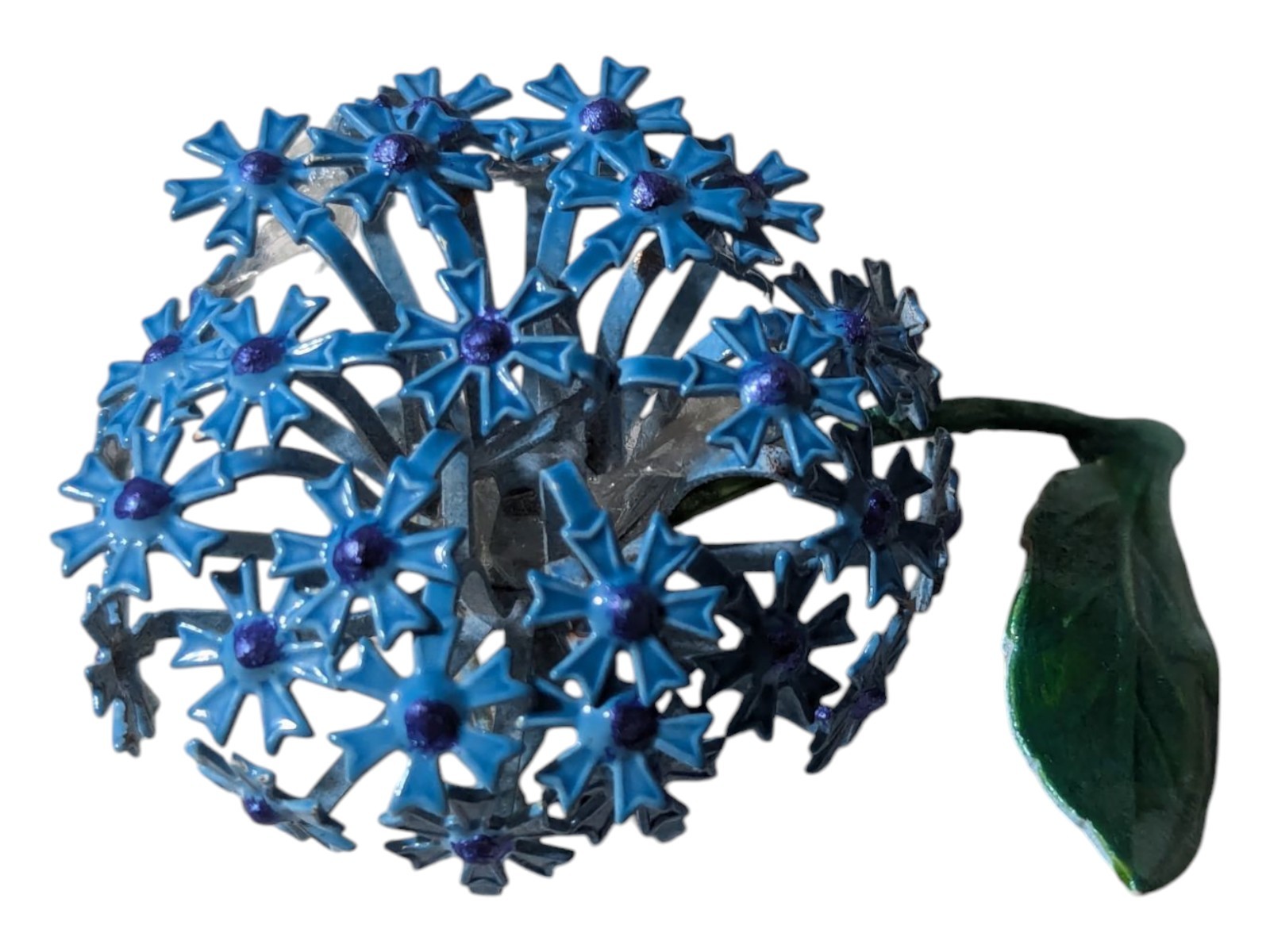 Hoya Flower brooch Pin 3D Forget Me Not Pin Floral Two Tone Blue Repaint