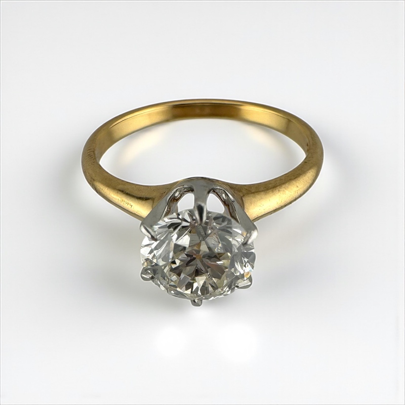 Stunning Antique 1.28ct Old European Cut Diamond Solitaire Ring in 14K Gold