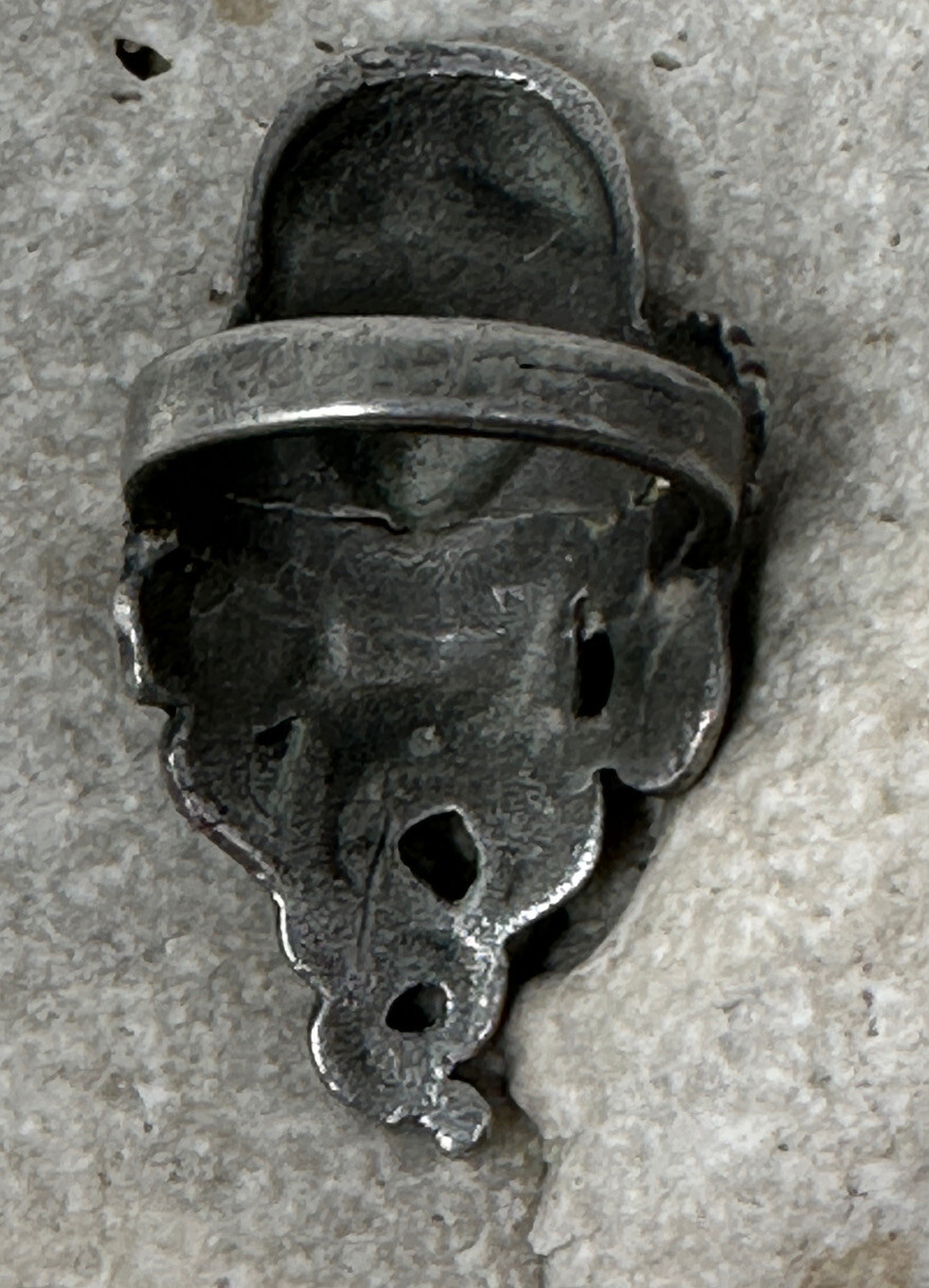 Vintage Maiden or Mermaid Figural Art Nouveau Cast Pewter Repousse Ring Size 7