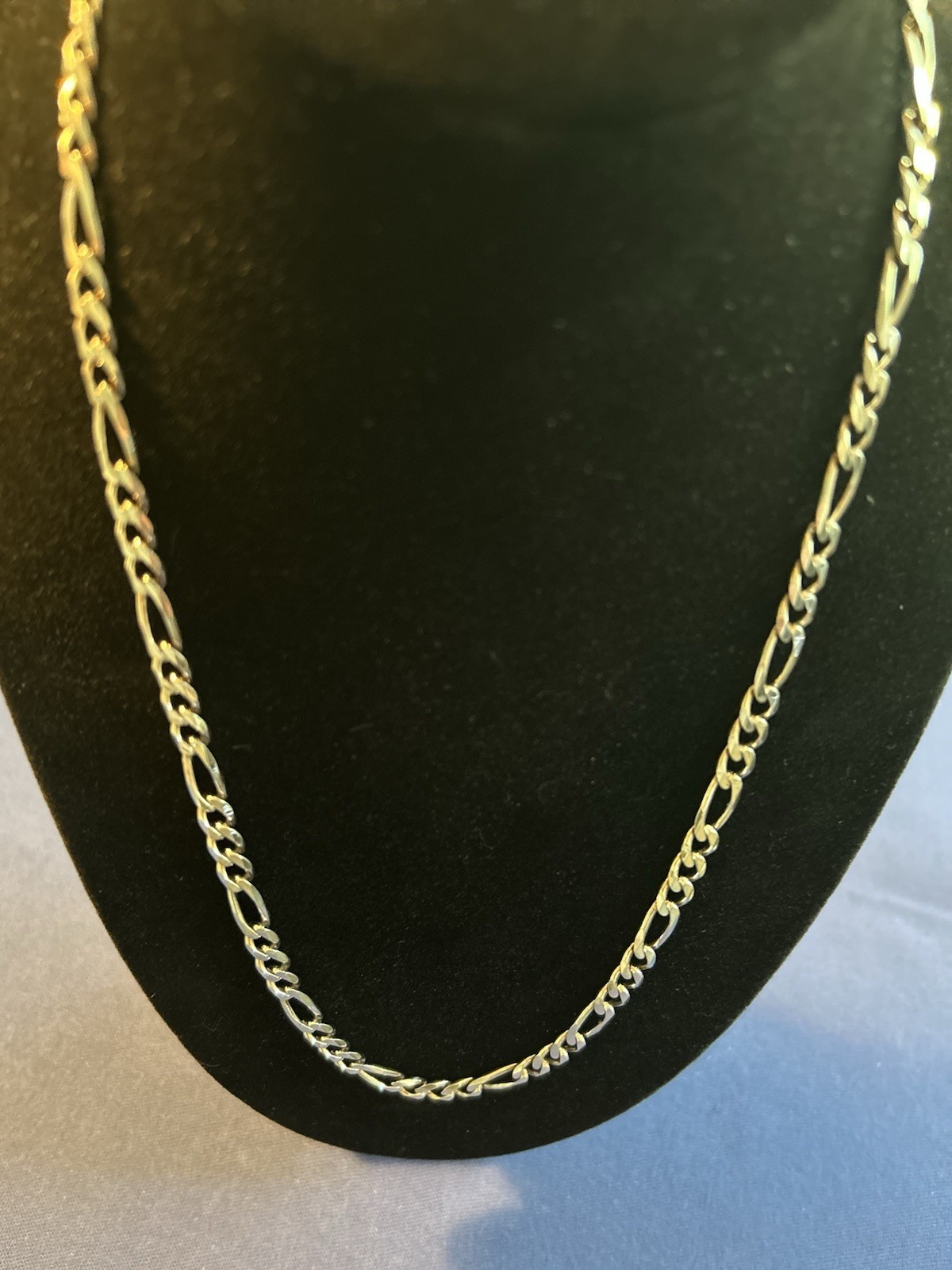 Vintage sterling silver figaro Italy necklace jeweler piece quality 20in. 4.59mm